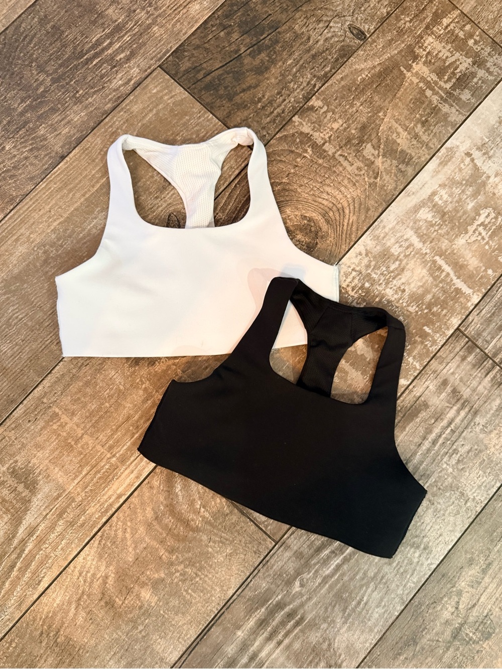 Athleta Girl Black and White Cloud Racerback Sports Bras